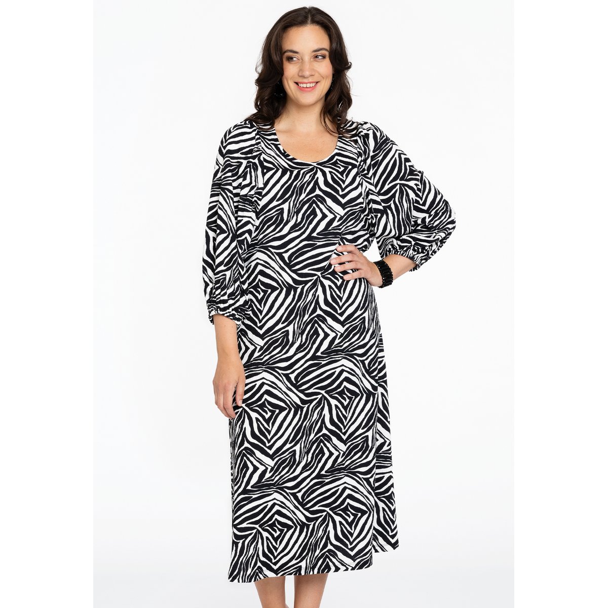Robe imprimé / imprimée animal noir, YOEK