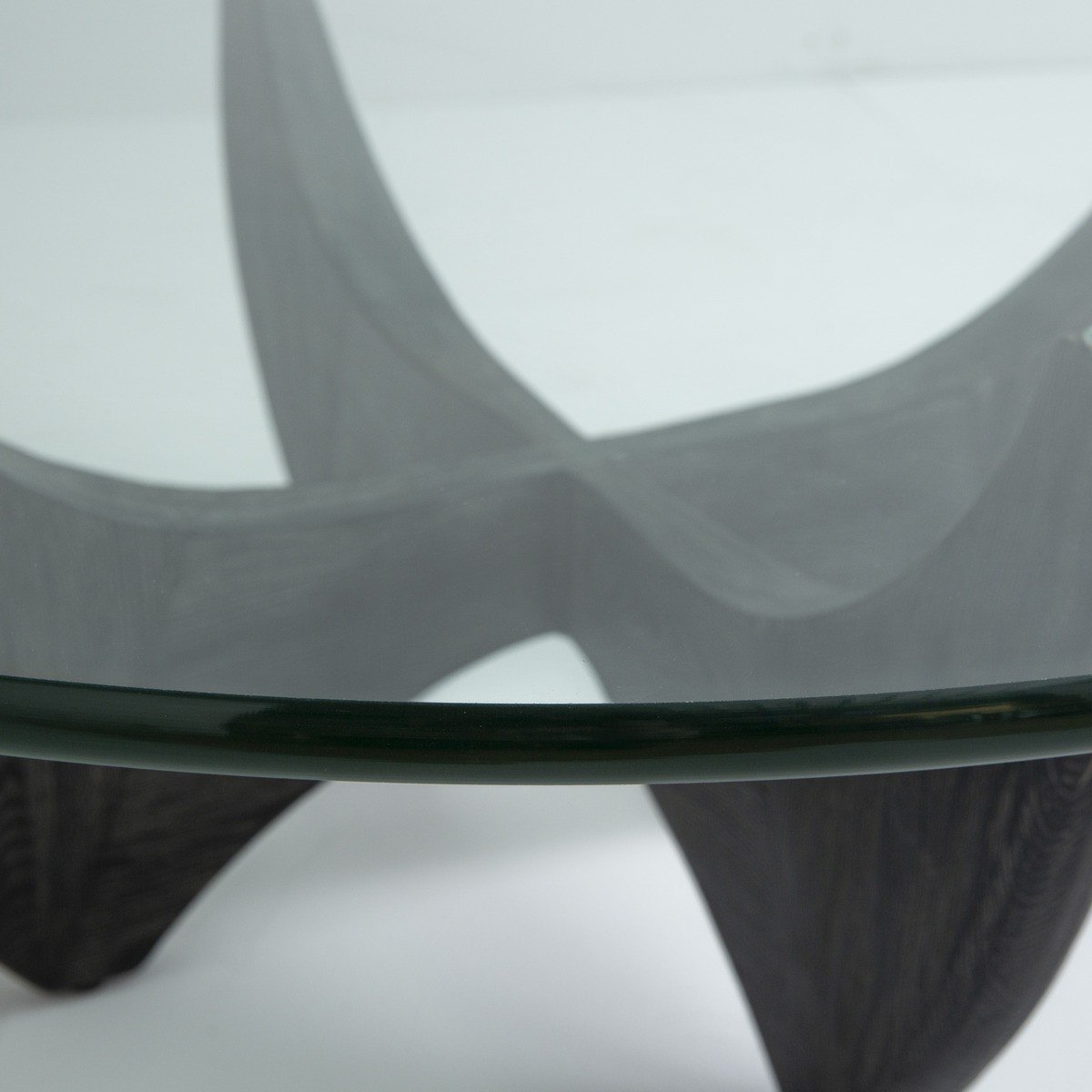 Table basse ronde en chêne massif D.100cm - HARPER noir, SIGNATURE
