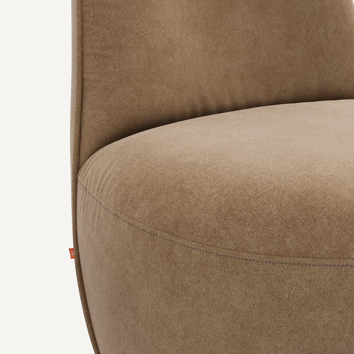 Draaifauteuil in stonewashed fluweel, Rosebury touwkleur, AM.PM X EMMANUEL GALLINA