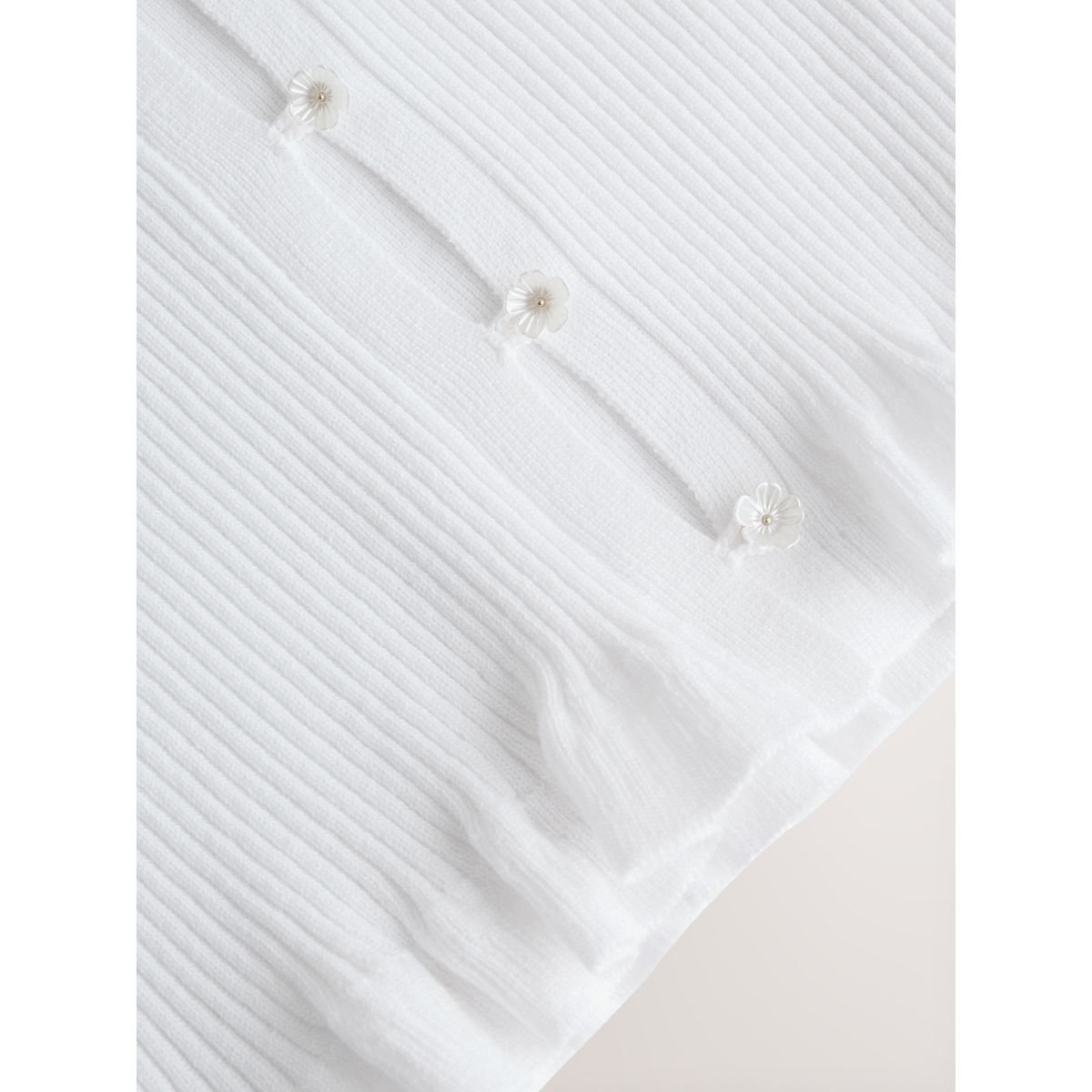 Cardigan en maille côtelée à boutons blanc, NEXT