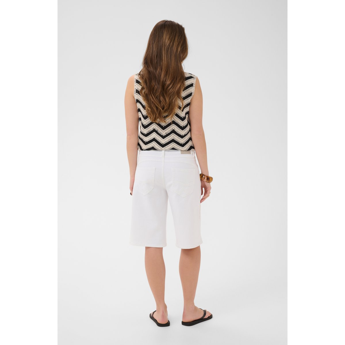 Shorts casual blanc snow white, CREAM
