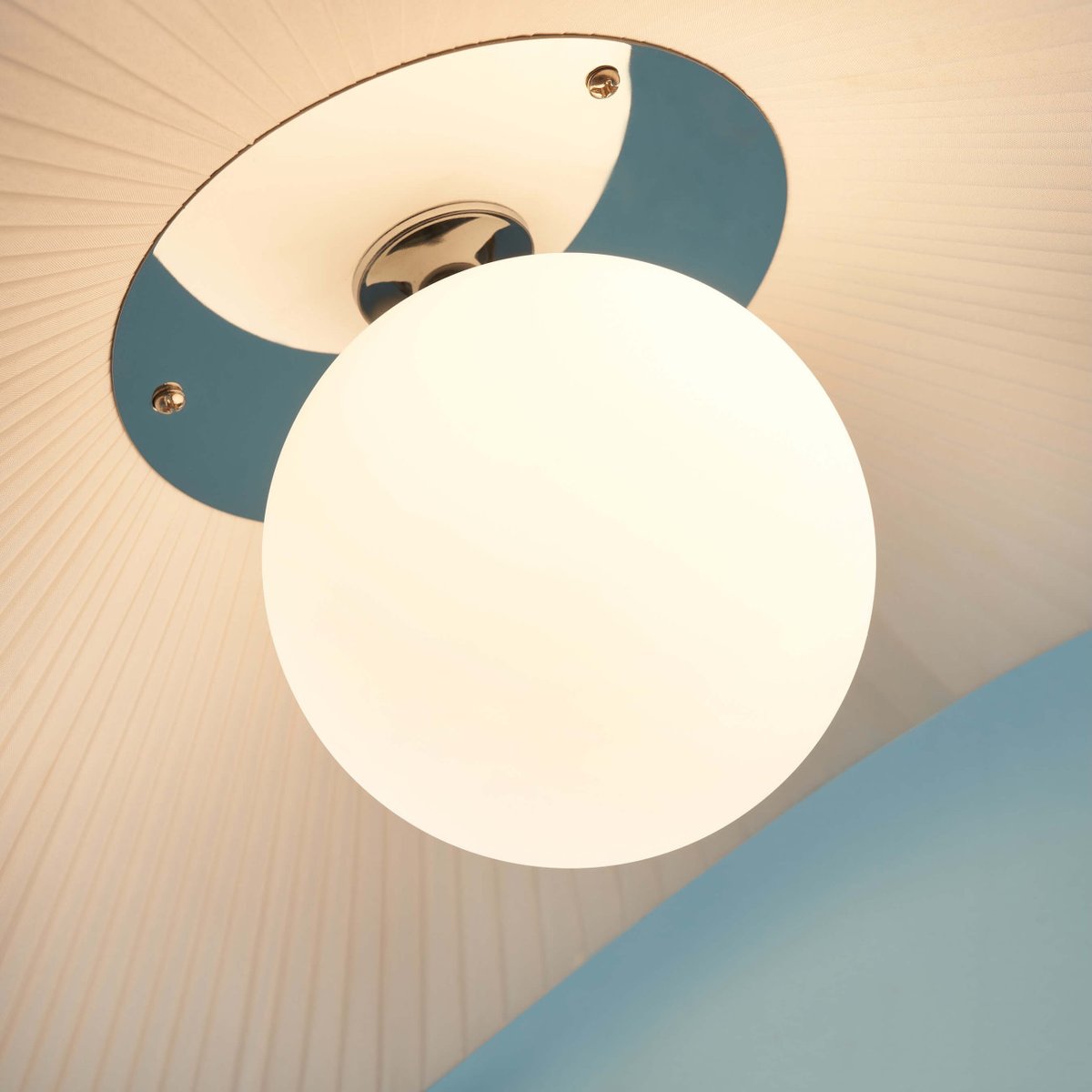 Suspension plissée tissu blanc - ODALIA blanc et argenté, KOSILUM