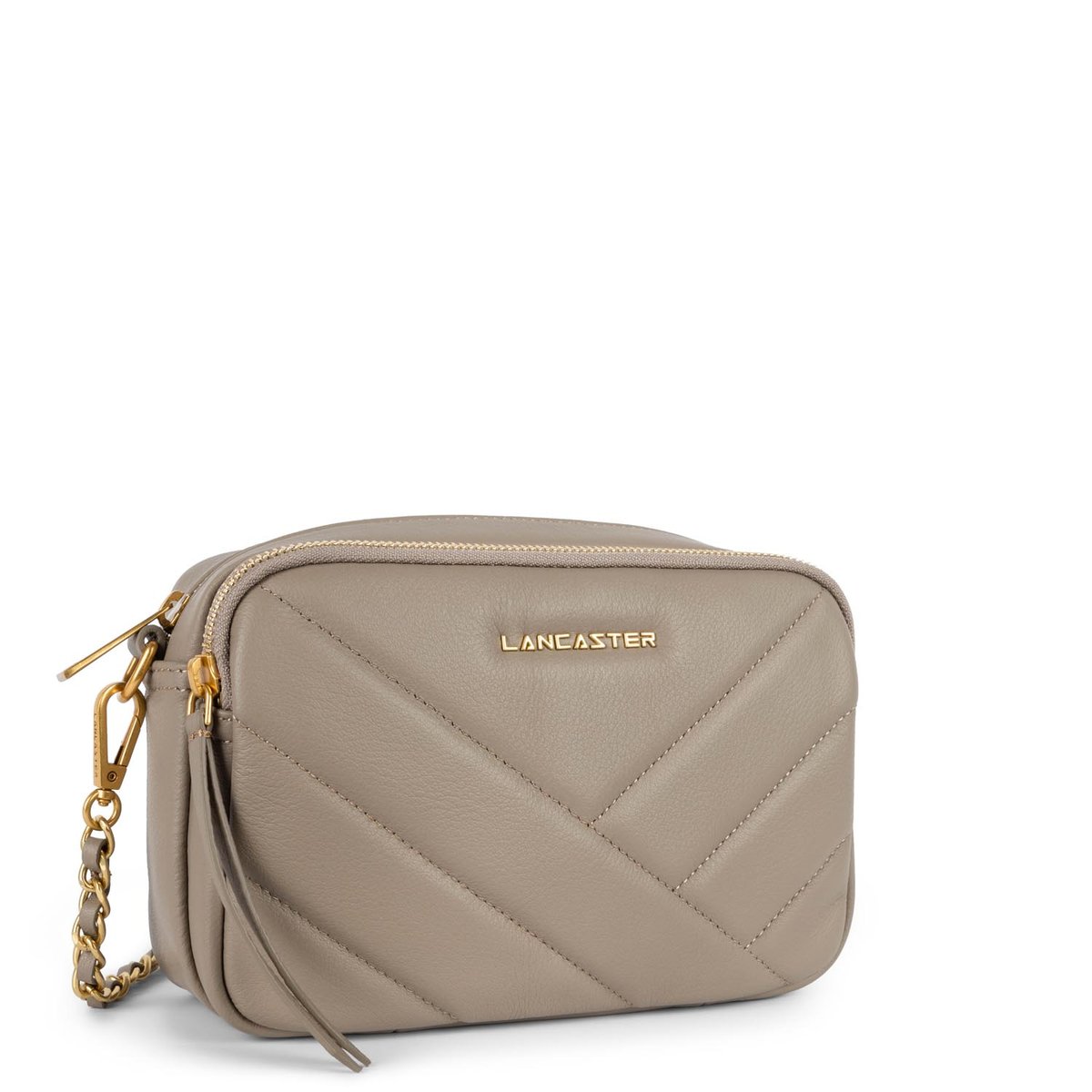 Sac trotteur zippé SOFT MATELASSÉ galet foncé, LANCASTER