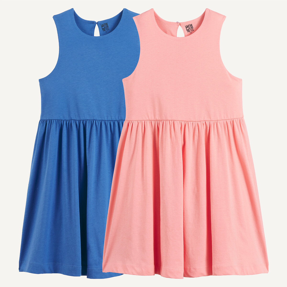 Lot de 2 robes sans manches, avec dos nageur rose + bleu, LA REDOUTE COLLECTIONS