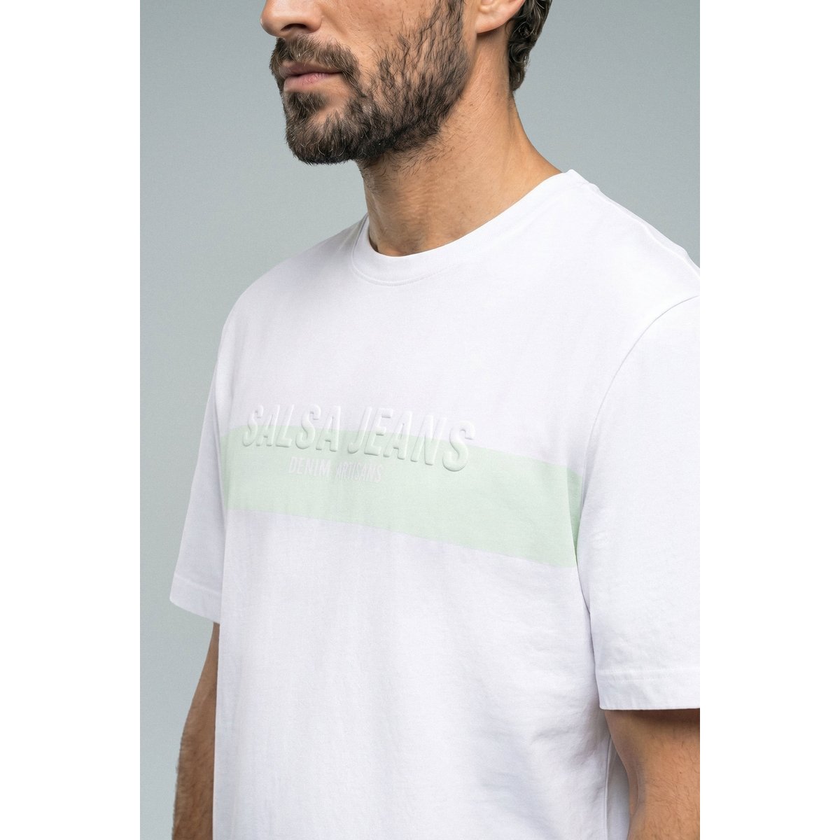 T-SHIRT AVEC BRANDING blanc, SALSA JEANS