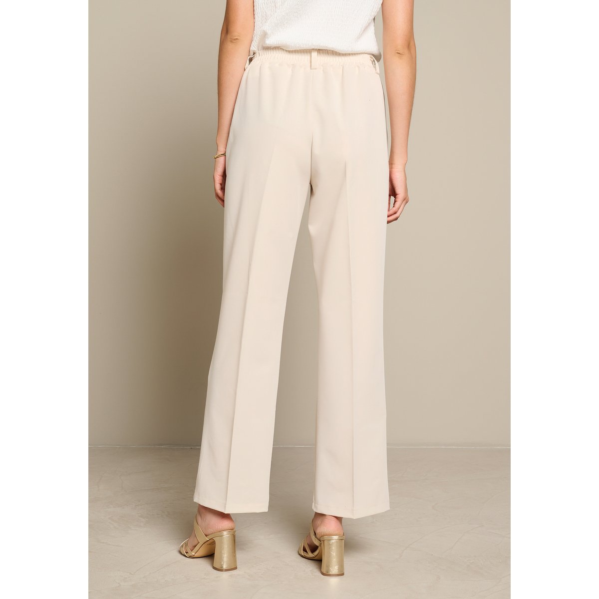 Pantalon droit élégant lt beige, LOLALIZA