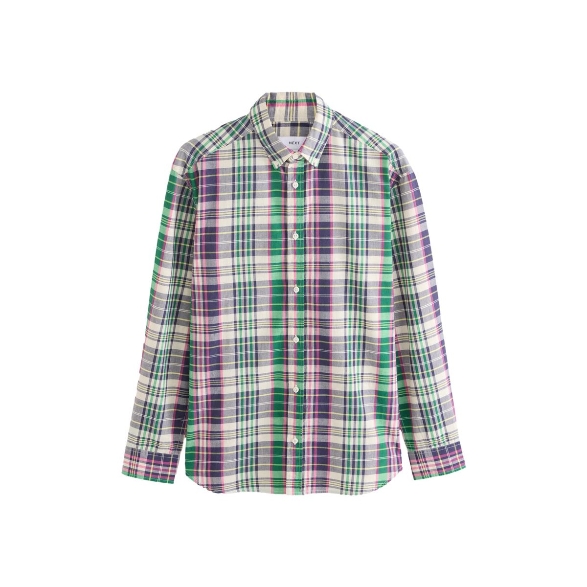 Chemise à manches longues et carreaux madras écru, NEXT