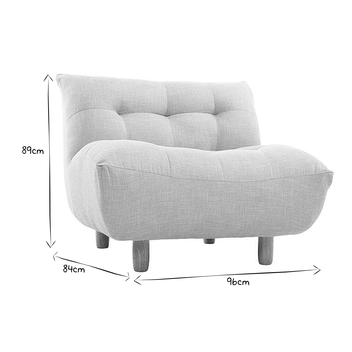 Fauteuil scandinave YUMI gris perle, MILIBOO
