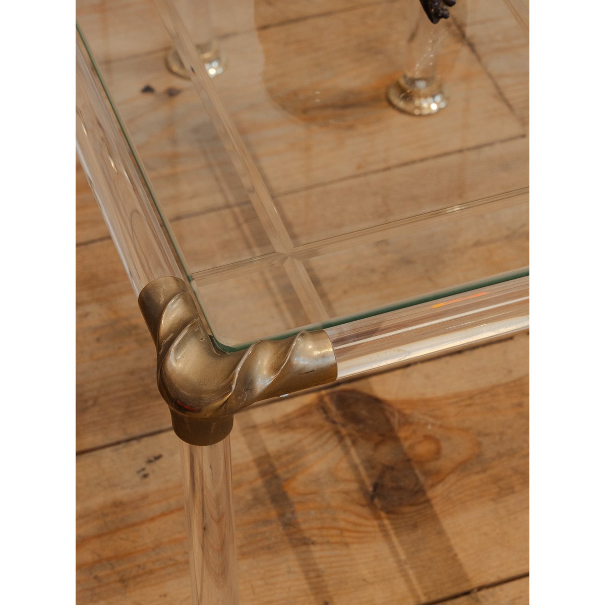 Tables gigognes en verre Barbara N°155 - Bon état transparent, DEBONGOUT