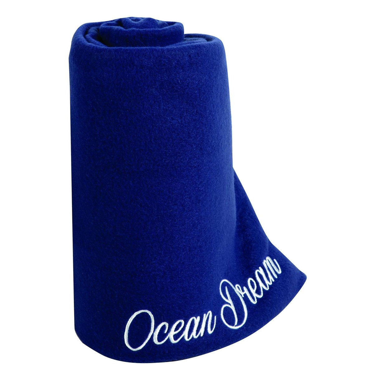 Plaid polaire Polyester Ocean dream bleu marine, EDEN