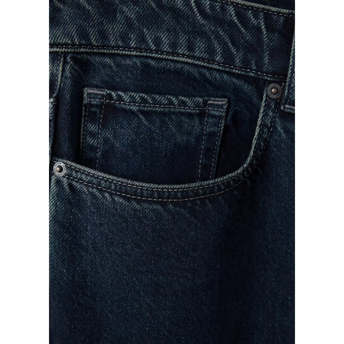 Jean Sammy court coupe carotte bleu foncé intense, MANGO MAN