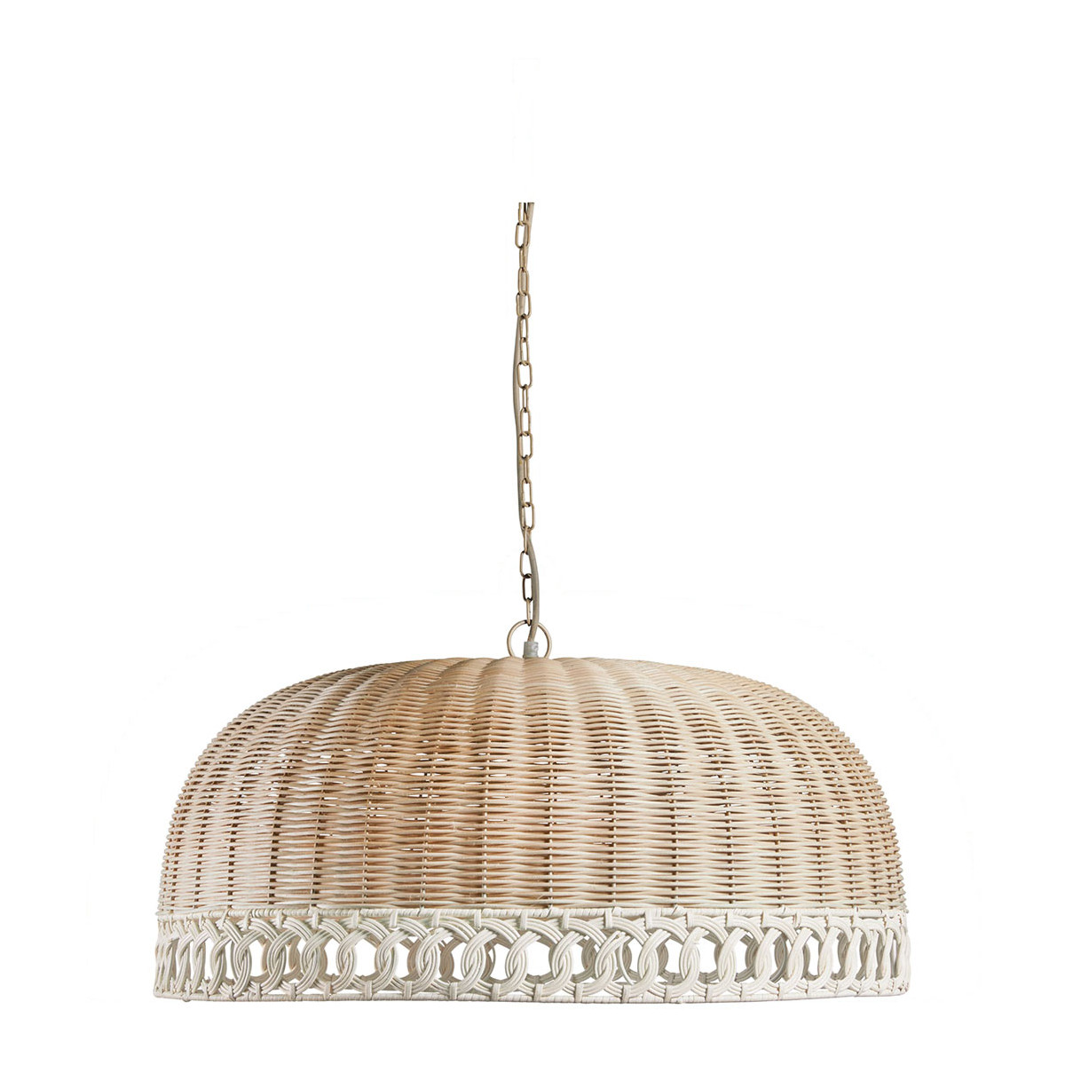 Suspension JOSEPHINE en rotin - Moyen modèle beige, BLANC D’IVOIRE