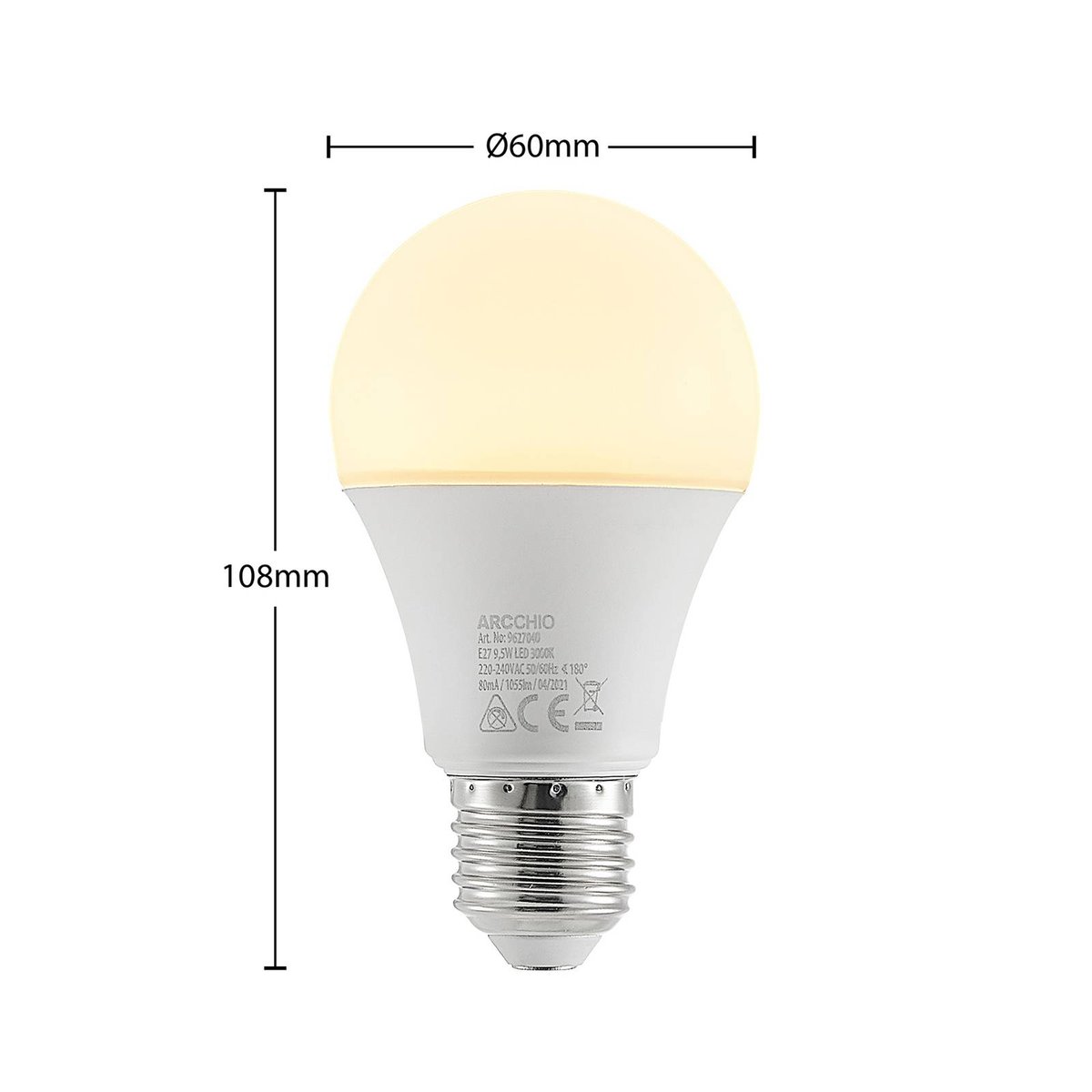 Ampoule E27 LED, E27 9,5W LED-Lampe couleur unique, ARCCHIO