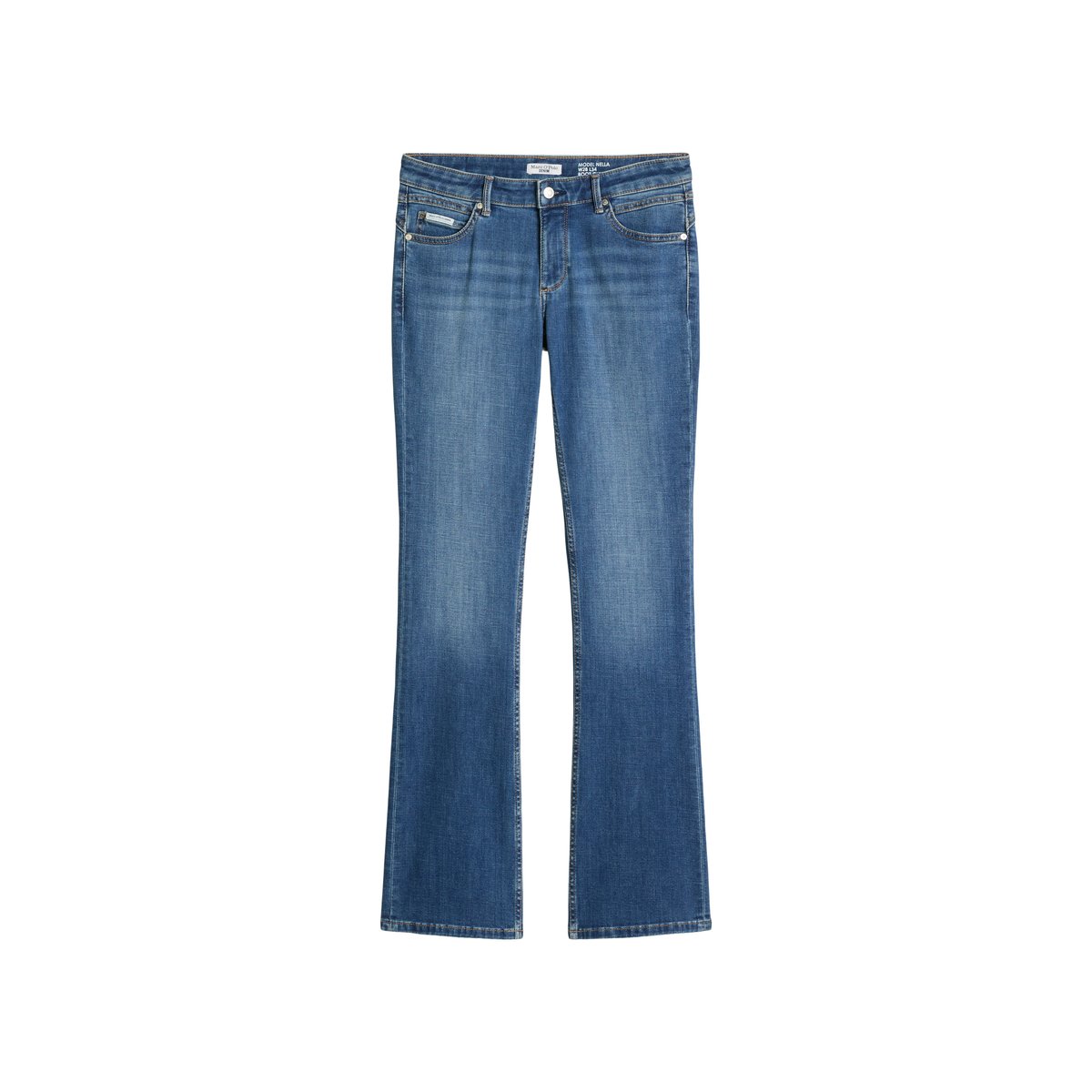 Jeans modèle Nella bootcut en coton bio stretch bleu, MARC O’POLO DENIM