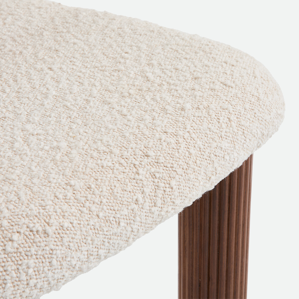 Desna Stained Solid Ash and Fleece Chair walnut color stained, LA REDOUTE INTERIEURS