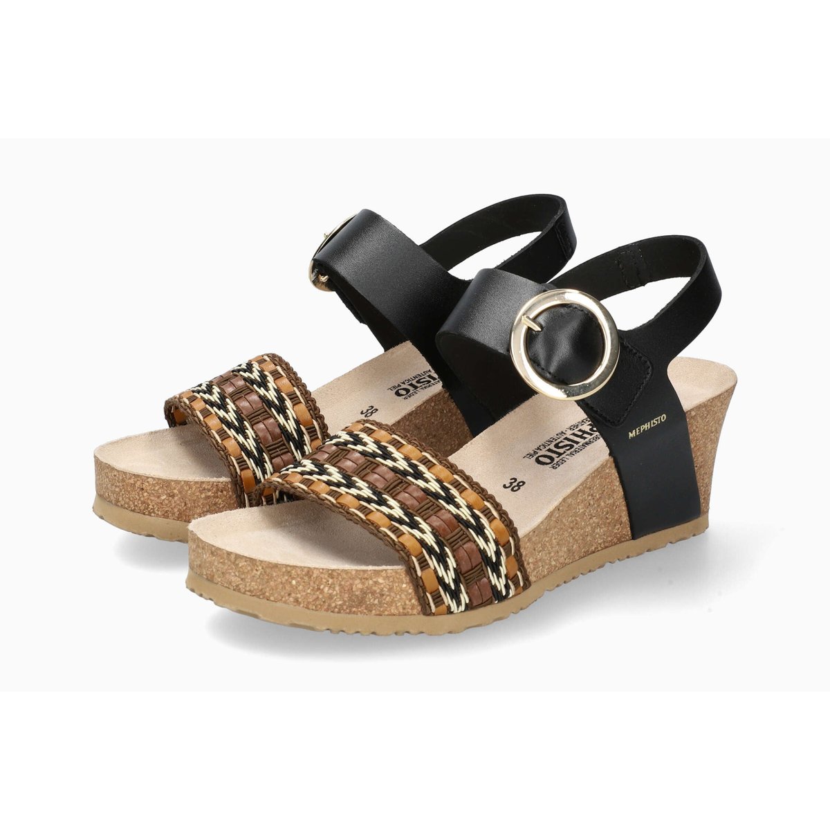 Sandales en cuir LAURE noir 5144, MEPHISTO