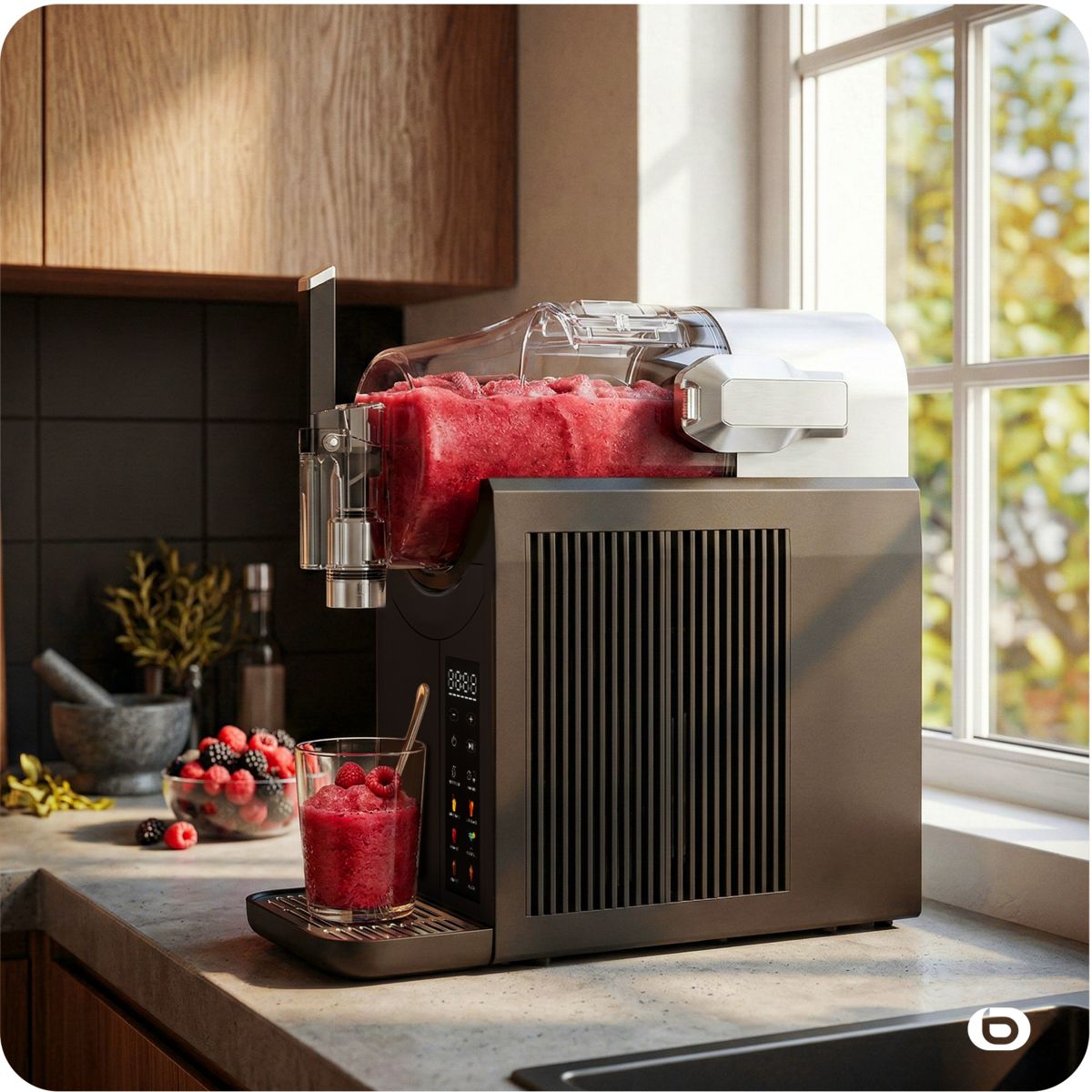Machine à granita EMGG1 Glaces à l'italienne, granités, milkshakes, cafés frappés, jus glacés, cocktails, 2L couleur unique, ESSENTIEL B