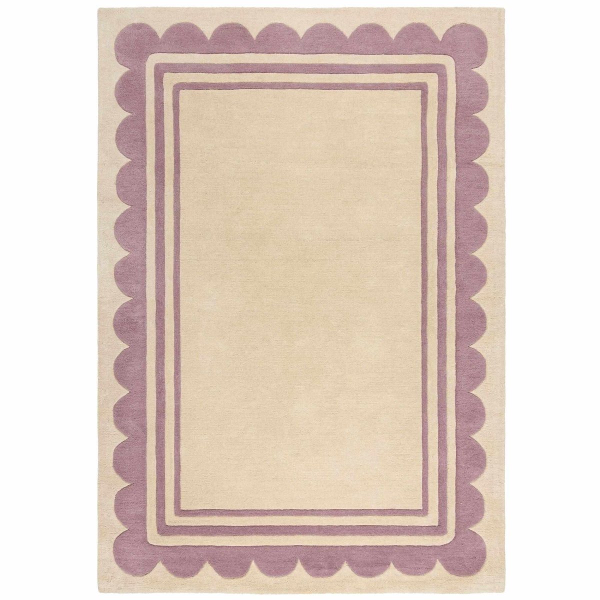 Tapis en laine à bordure festonné LOIS violet, FLAIR RUGS