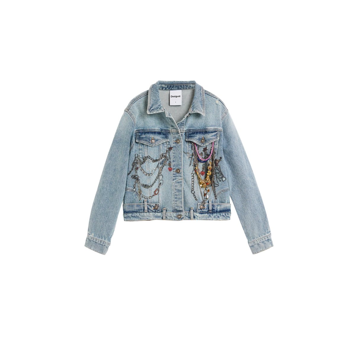 Veste en denim imprimée bleu clair, DESIGUAL