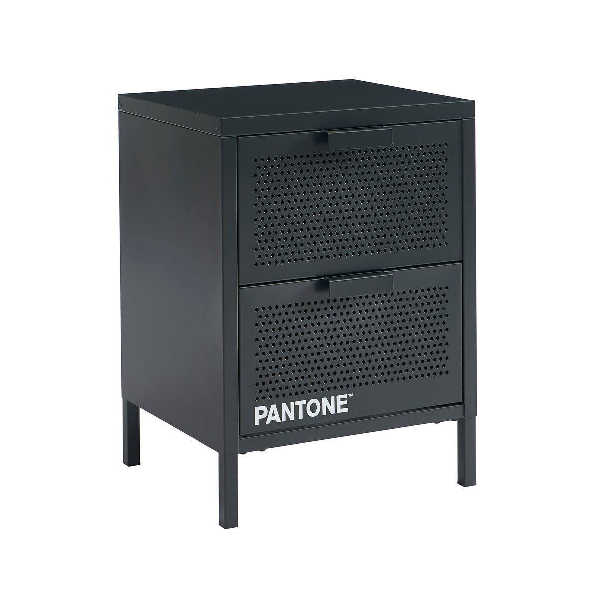 Table de chevet en acier gris anthracite / tcx 19-5005, PANTONE