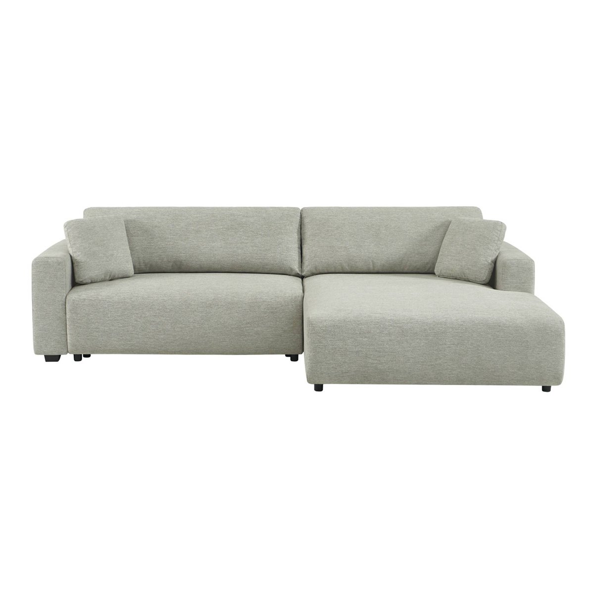 Canapé d'angle droit convertible 3 places tissu avec coffre WIDE gris foncé, SWEEEK
