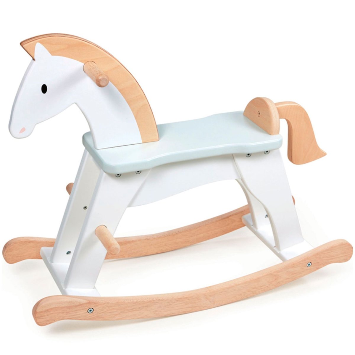 Cheval à bascule blanc, beige, TENDER LEAF TOYS