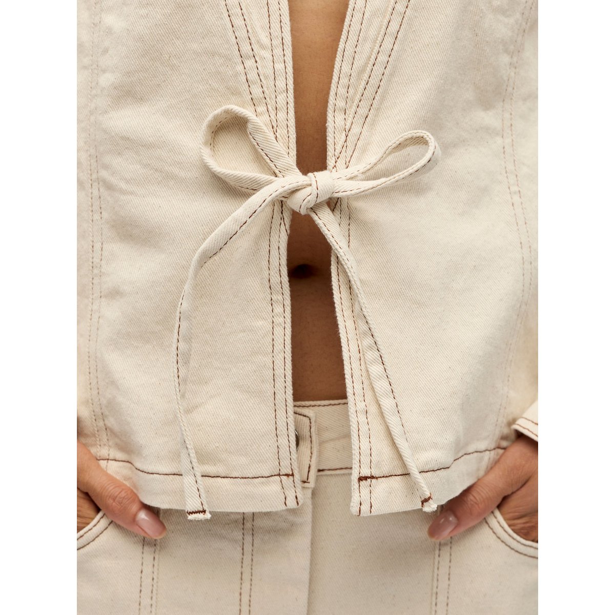 Veste En Jean blanc - beige denim1, OBJECT