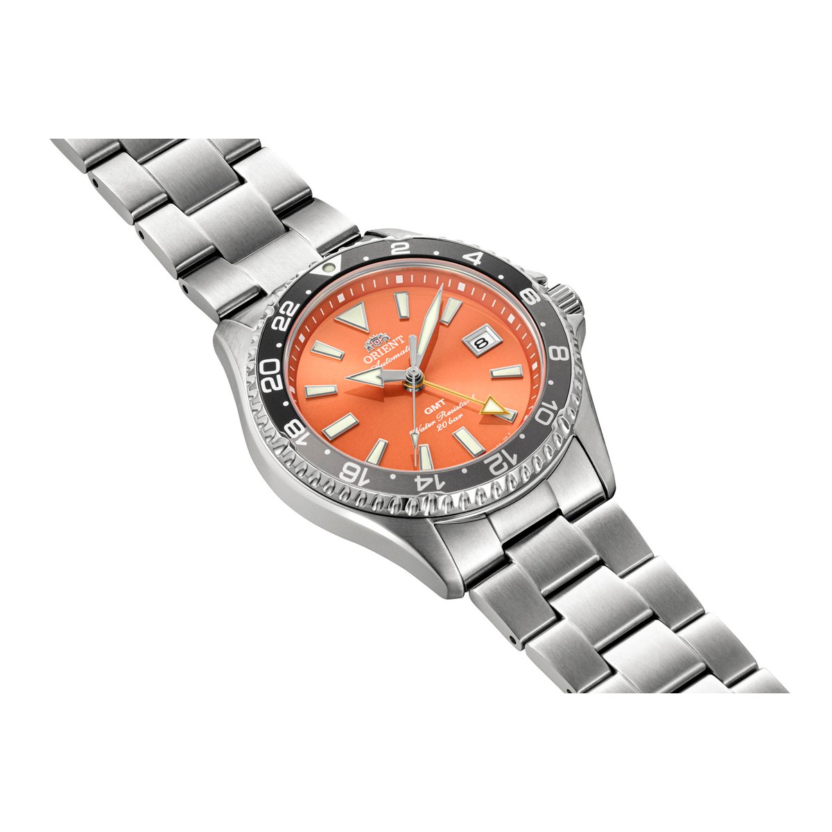 Montre Analogique MAKO argenté orange argenté, ORIENT