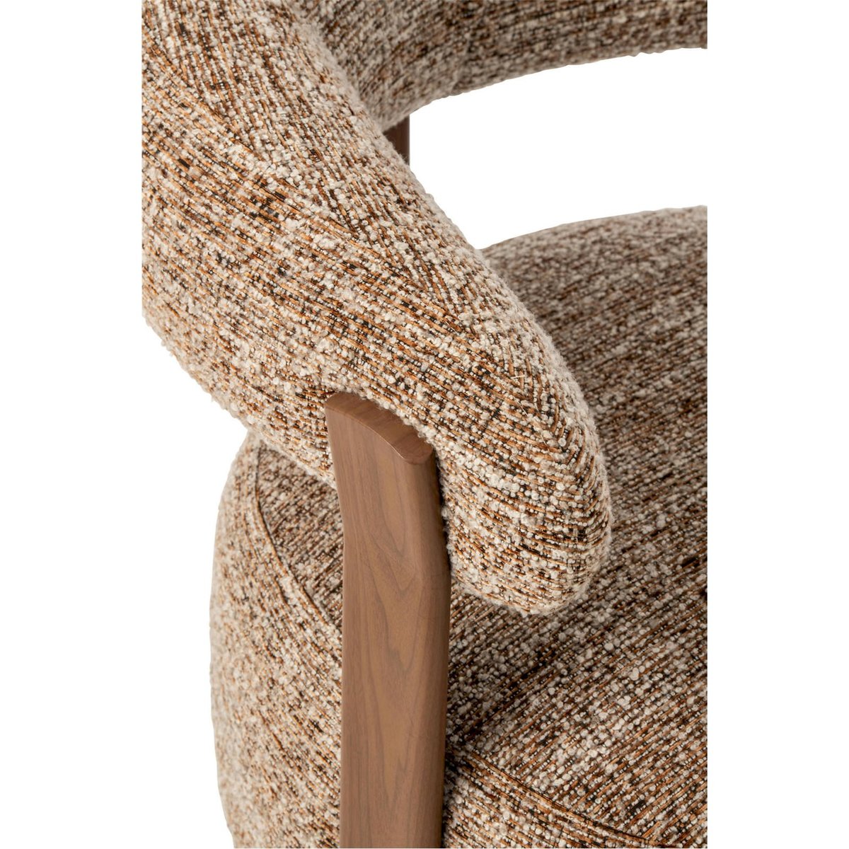 Fauteuil enveloppant en tissu marron, RECOLLECTION