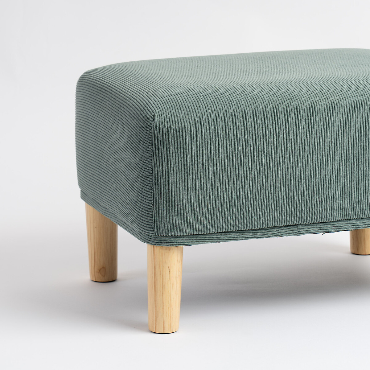 Mid Century Corduroy Footstool teal, SO'HOME