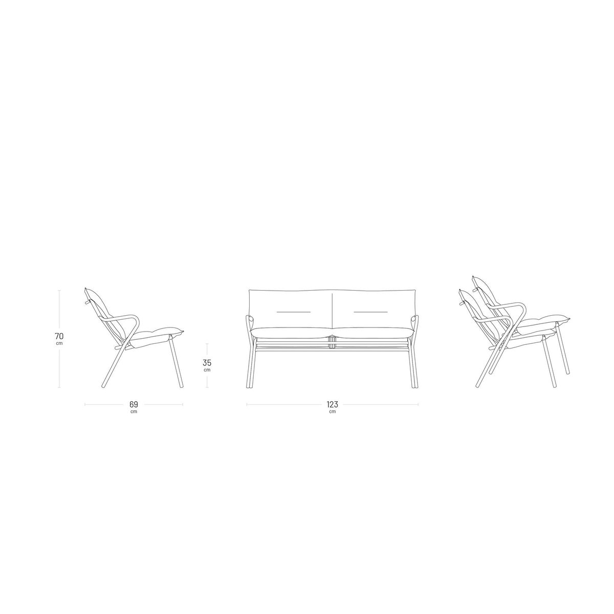 Banquette assise basse matelassée grand confort - VENCE gris dark grey, LAFUMA MOBILIER