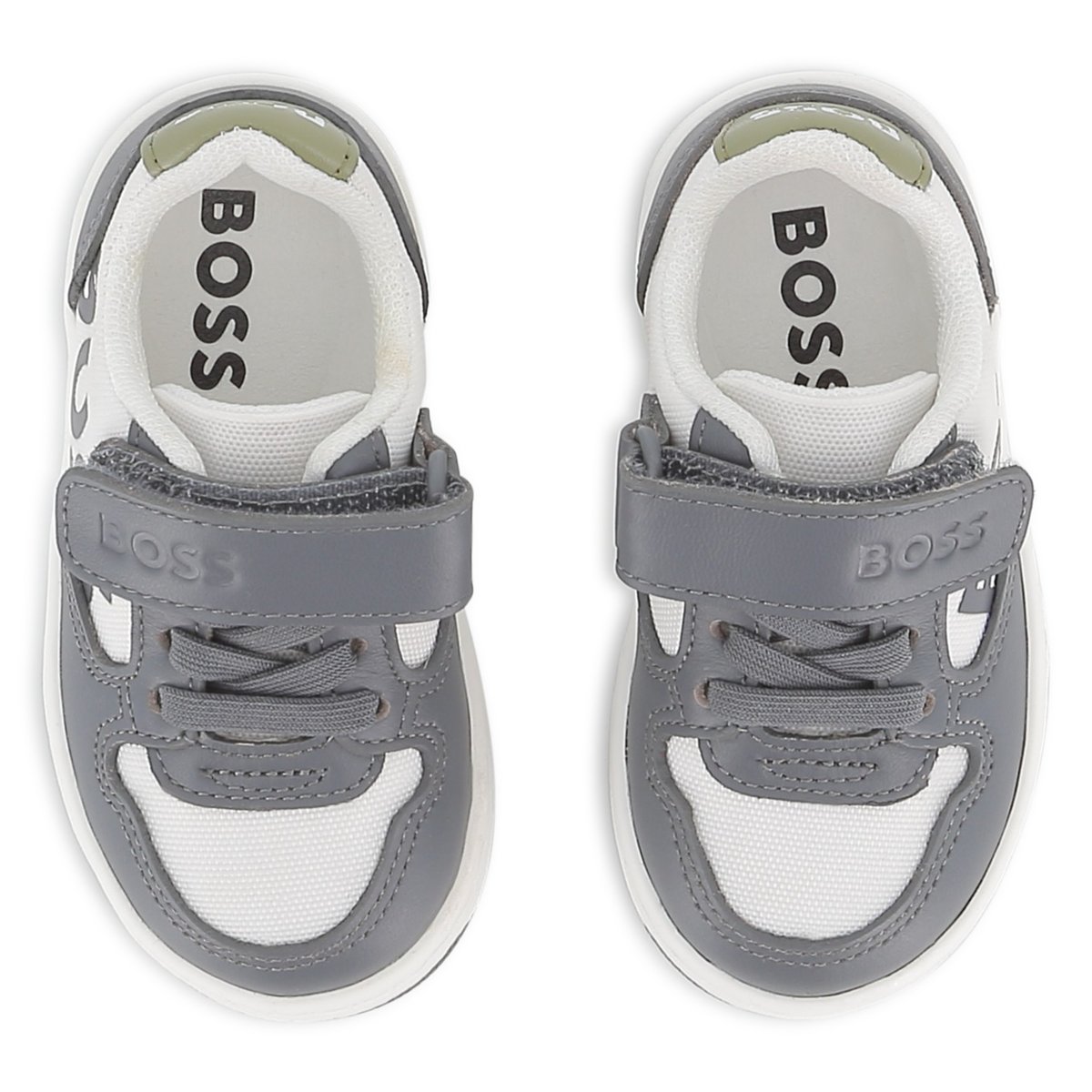 Sneakers con lacci elasticizzati anthracite, BOSS KIDSWEAR