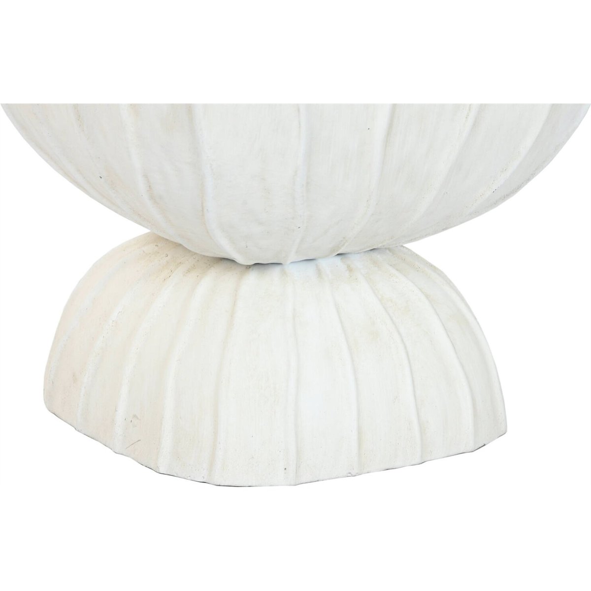 Support de pot rond en fibre d'argile effet vieilli Moderno crème effet pierre naturelle, RECOLLECTION