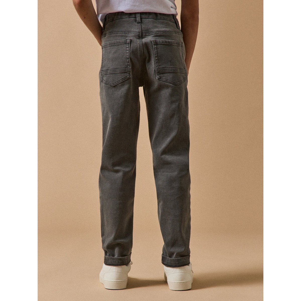 Pantalon relax en denim denim gris fonce, CYRILLUS