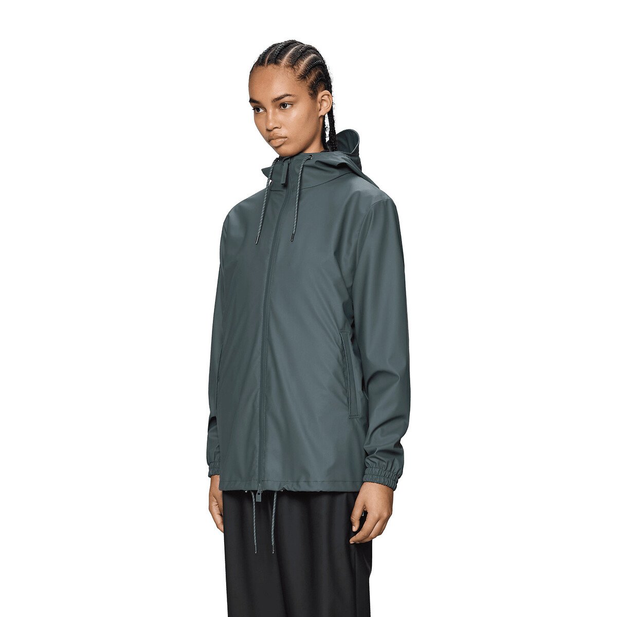 Coupe-vent droit à capuche unisexe STORM BREAKER gris foncé, RAINS