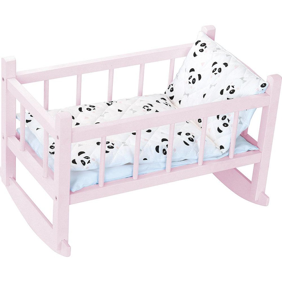 Lit bercelonnette poupée 40 cm panda rose, PETITCOLLIN