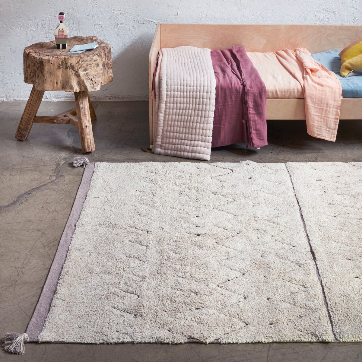 Tapis recyclé rectangulaire en coton azteca  RECYCLÉ naturel, LORENA CANALS