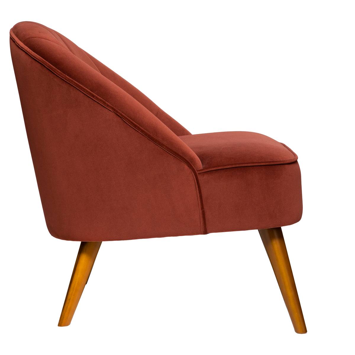Fauteuil scandinave velours NAOVA terracotta, ATMOSPHERA