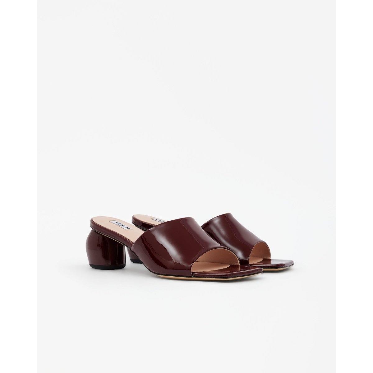 Mules à bout carré GEMMA LOW bordeaux, MI MAI