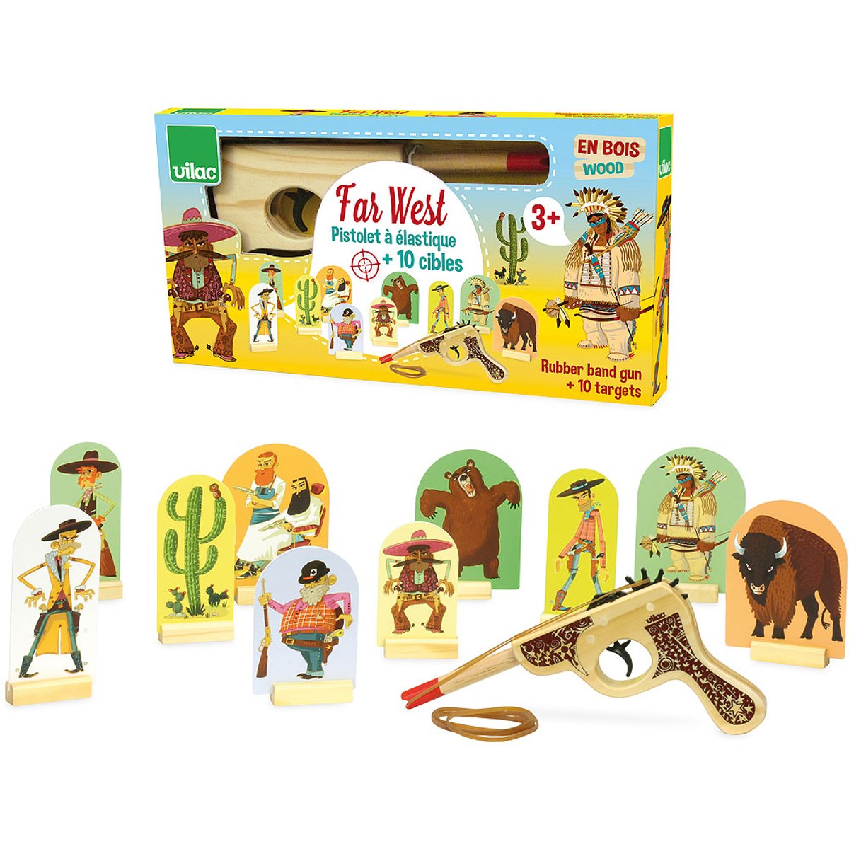 Farwest, jeu de pistolet à élastiques beige, VILAC