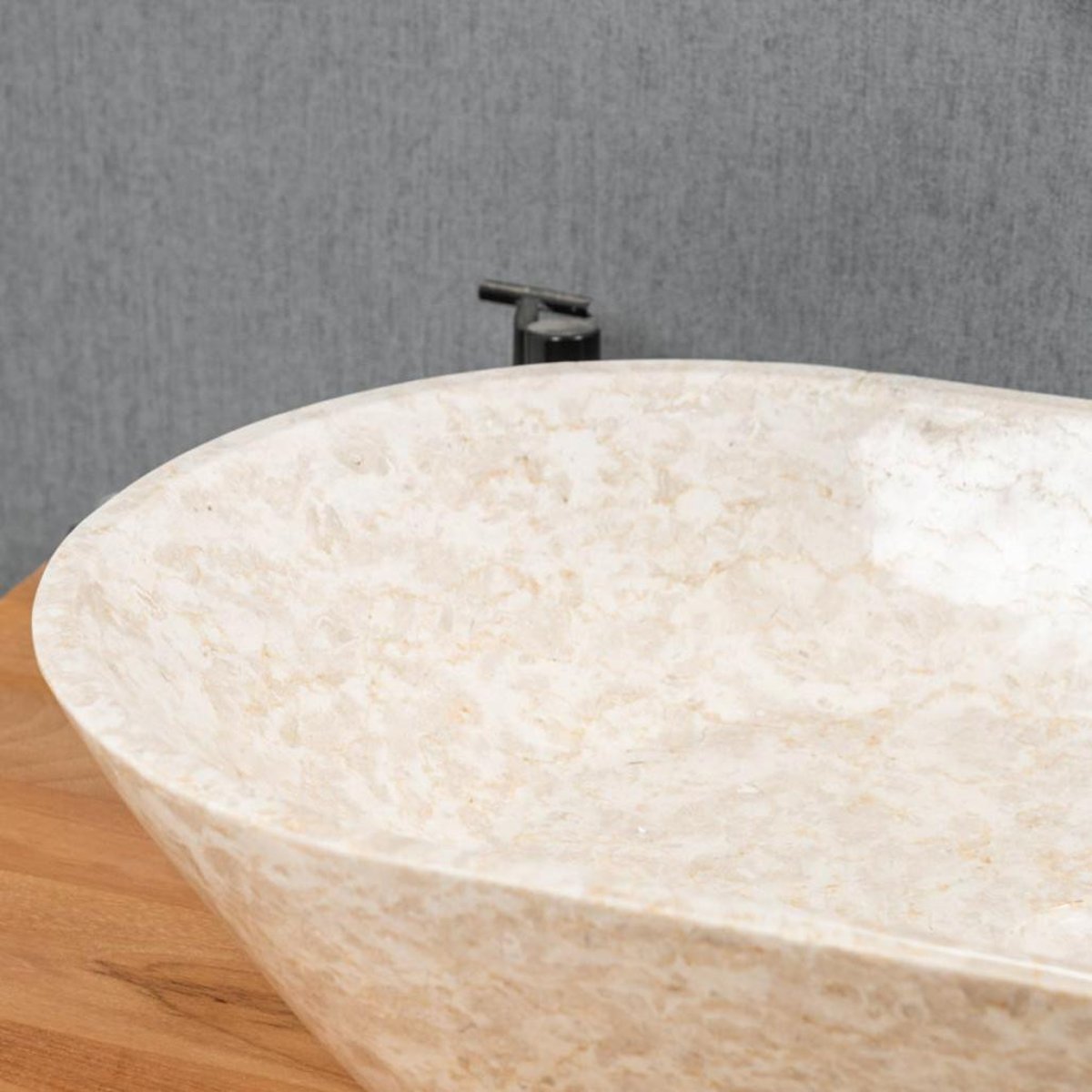 Vasque en marbre ovale 60 cm ÈVE crème, WANDA COLLECTION