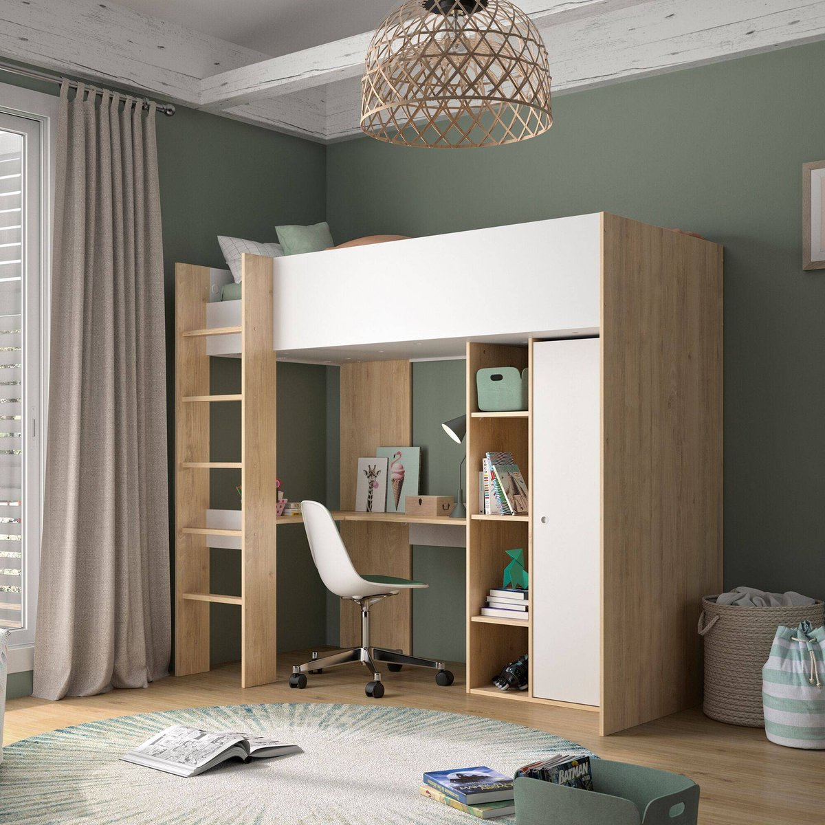 Lit mezzanine Guillaume multicolore, CAMIF