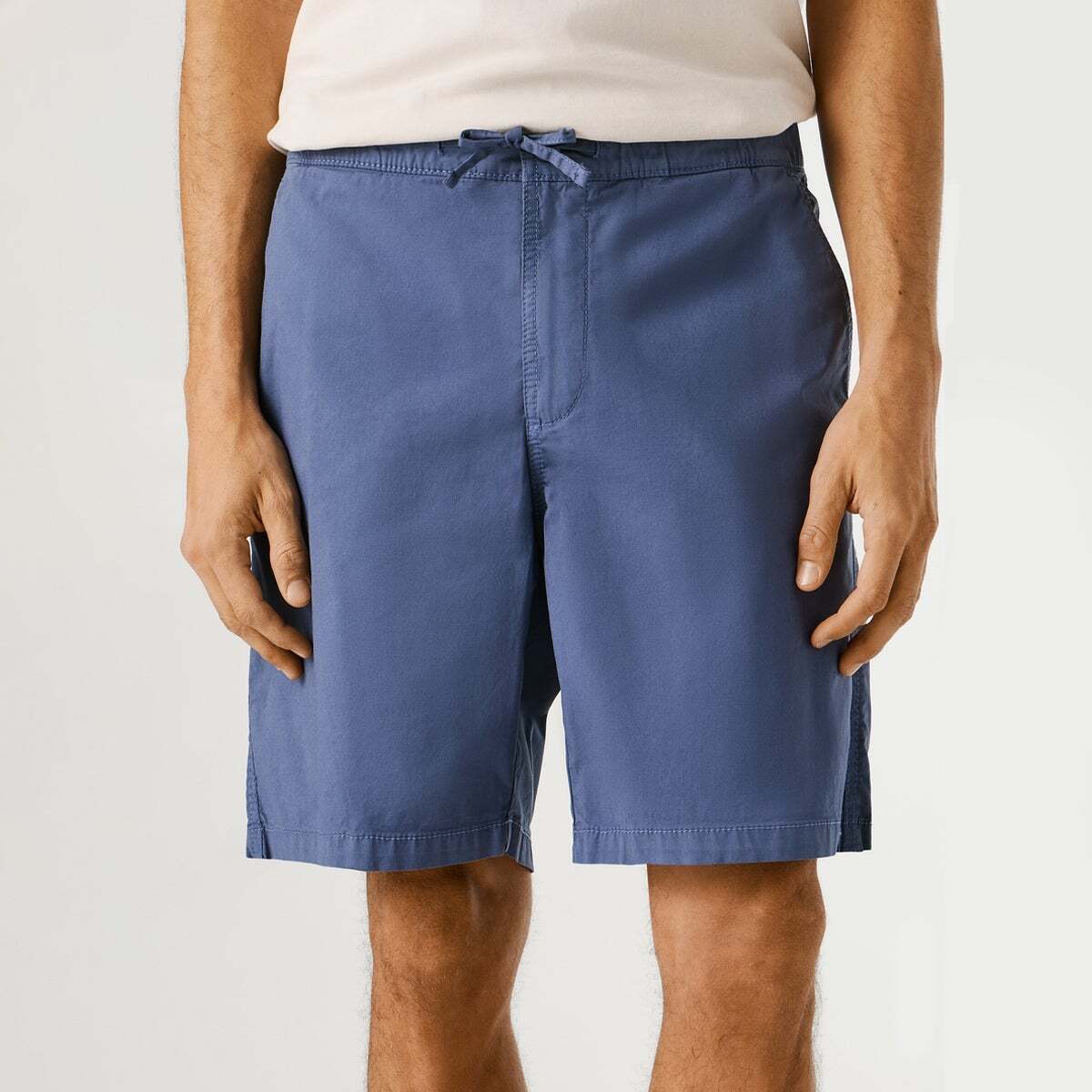 Bermuda Popeline Coupe Décontractée bleu marine délavé, PEPE JEANS
