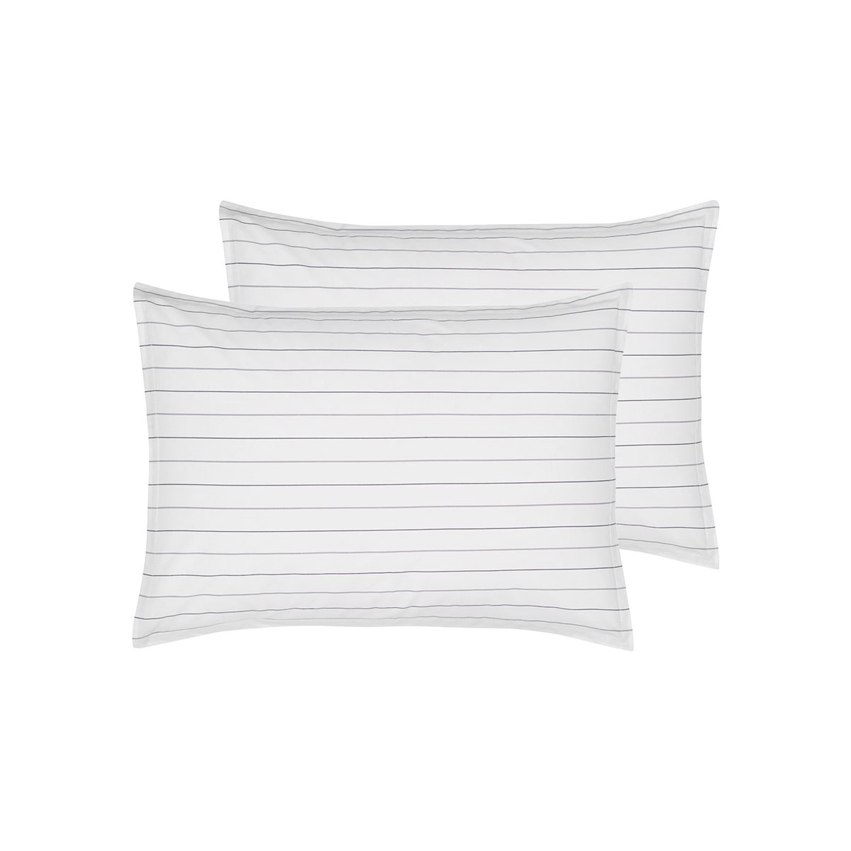 Lot de 2 taies d'oreillers en percale de coton TOLSTA blanc, SENSEI MAISON