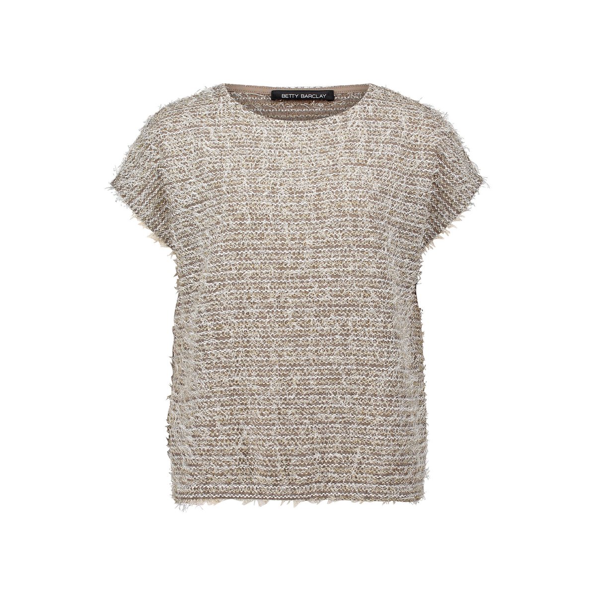 Pull-over en fine maille à fils de fil textile taupe/beige, BETTY BARCLAY