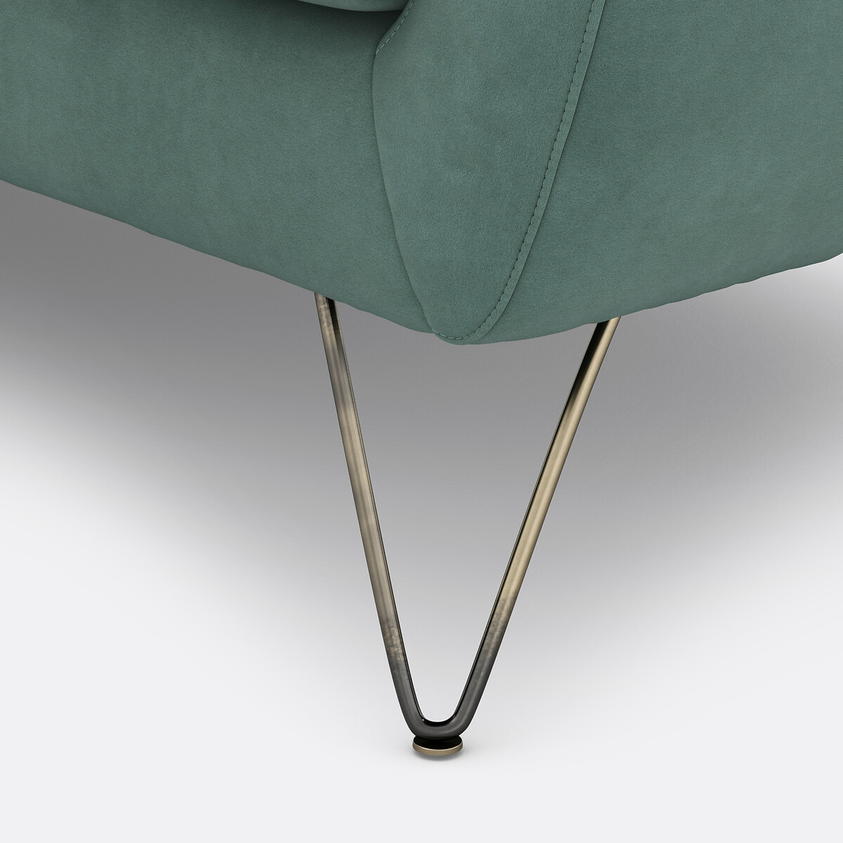 XL-Ecksofa Topim, Samt türkis, LA REDOUTE INTERIEURS