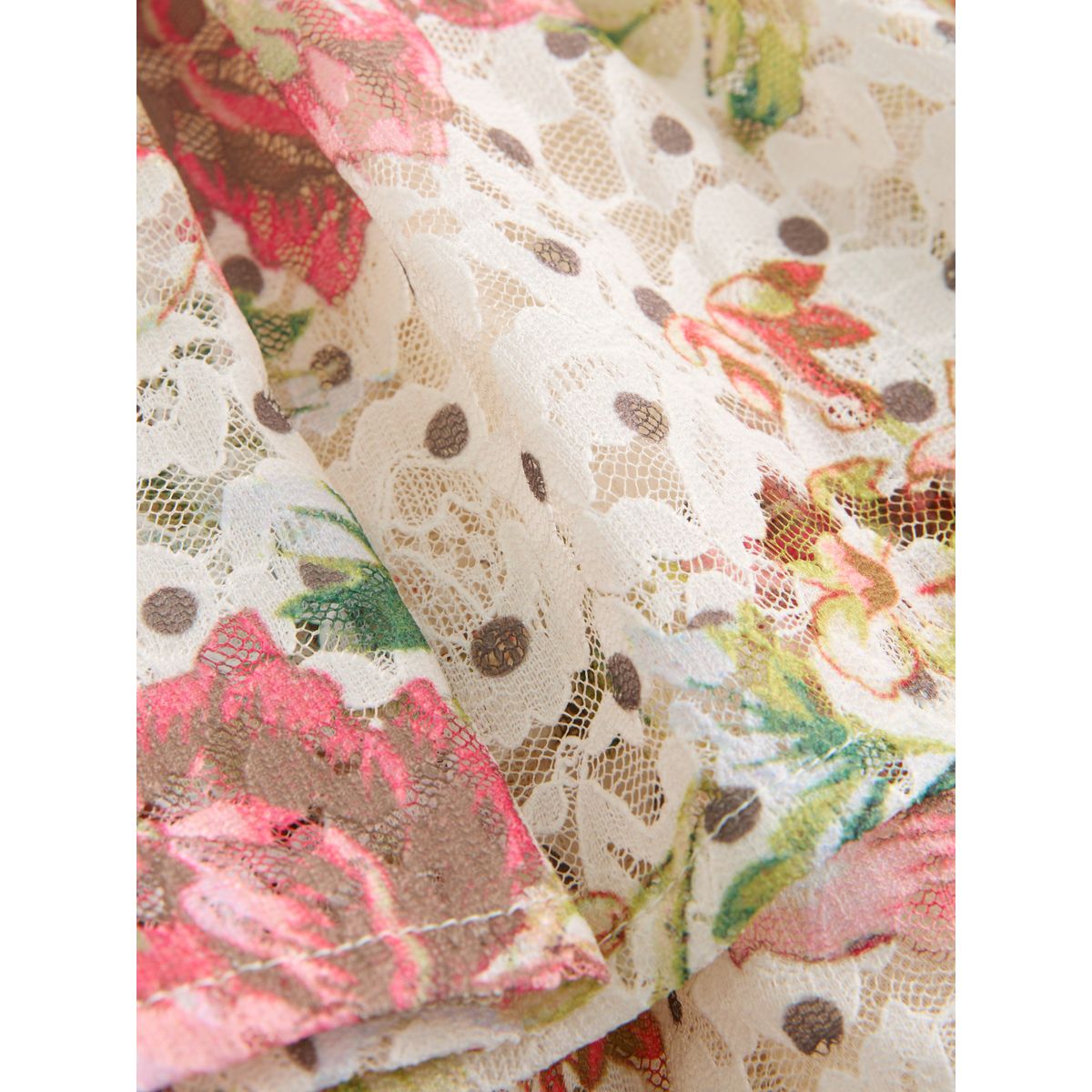 Robe sans manches à volants et col dentelle motif fleurs, NEXT