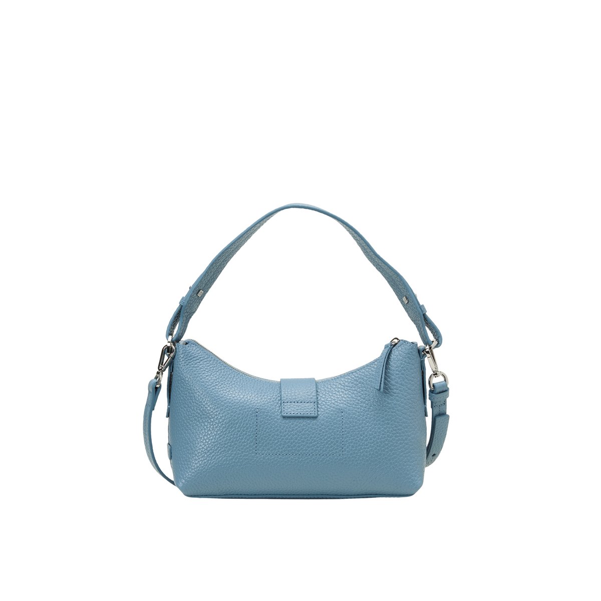 Sac à bandoulière modèle Binna moyen en cuir de vachette finement grainé bleu moyen, MARC O'POLO