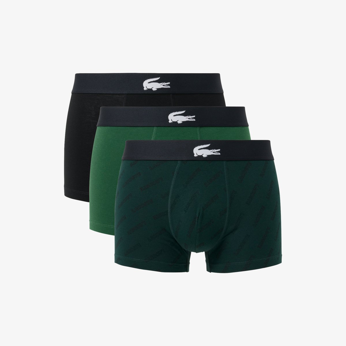 Lot de 3 boxers courts coton stretch vert-1i5, LACOSTE