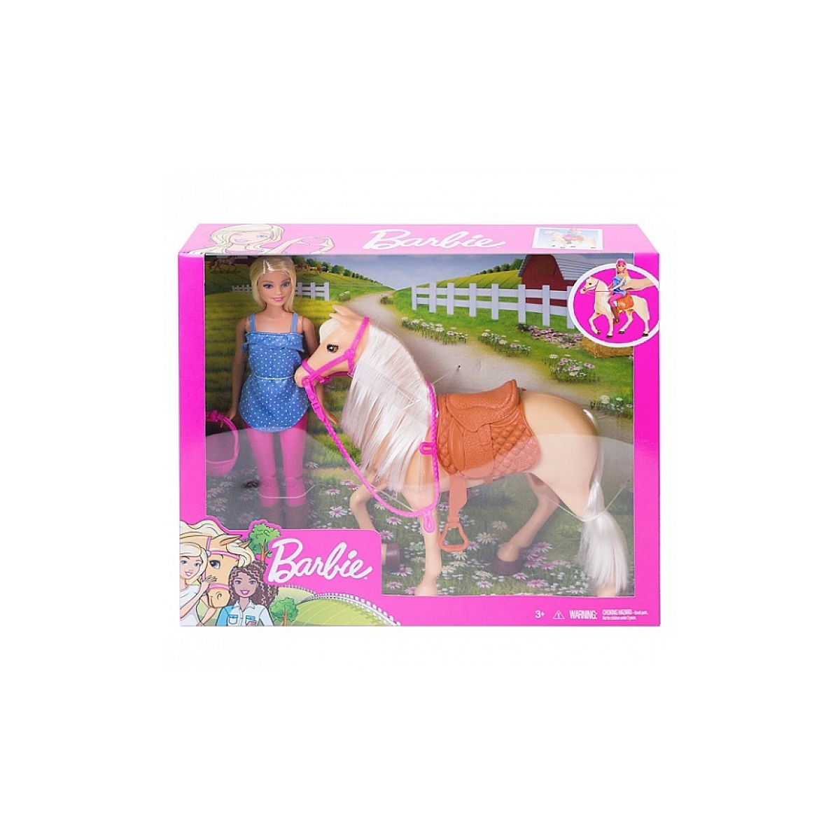 avec cheval multicolore, MATTEL